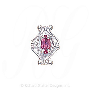 GS200 PT - 14 Karat Gold Pink Tourmaline Slide 